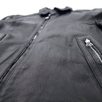 Bark Tannage ( nano universe ) Goat Leather Single Rider Jacket 48 Black Goat Leather Double Zip