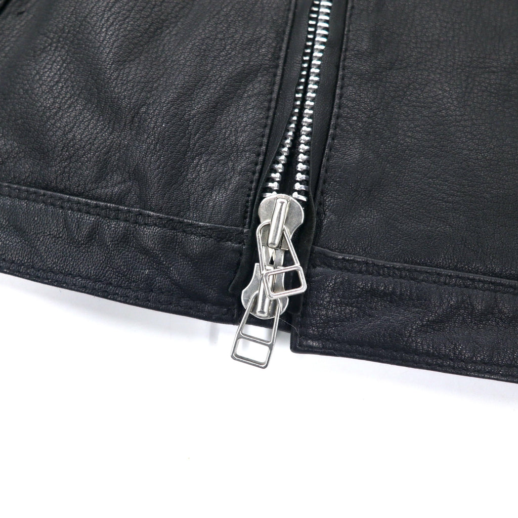 Bark Tannage ( nano universe ) Goat Leather Single Rider Jacket 48 Black Goat Leather Double Zip