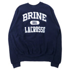 日本然リトテ-古着オンライン-BRINE USA製 90年代 リバースウィーブ スウェット XL ネイビー コットン 裏起毛 LACROSSE ビッグサイズ-BRINE USA MADE 90's Reverse Weave Sweatshirt XL Navy Cotton BRUSHED LINING LACROSSE Big Size