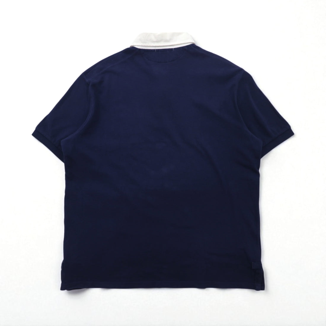 Polo by Ralph Lauren 90年代 ラインデザイン ポロシャツ 3XL ネイビー 鹿の子 エンブレムロゴ刺繍