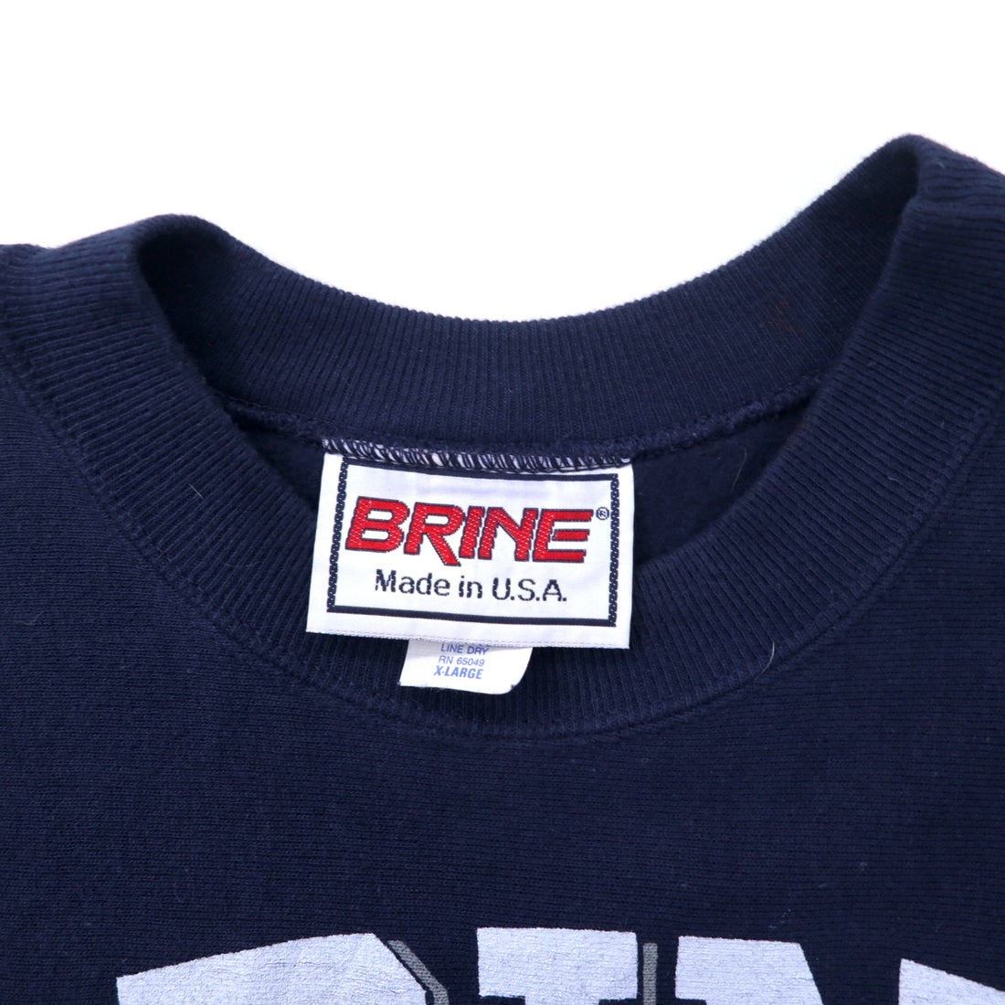 BRINE USA 90's Reverse Weave Sweatshirt XL Navy Cotton Brushed Back LACROSSE Big Size