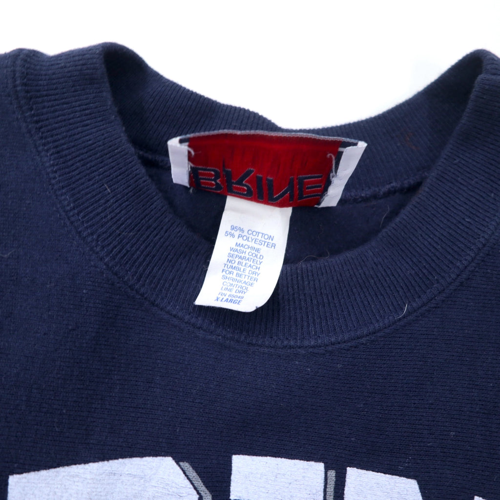 BRINE USA 90's Reverse Weave Sweatshirt XL Navy Cotton Brushed Back LACROSSE Big Size