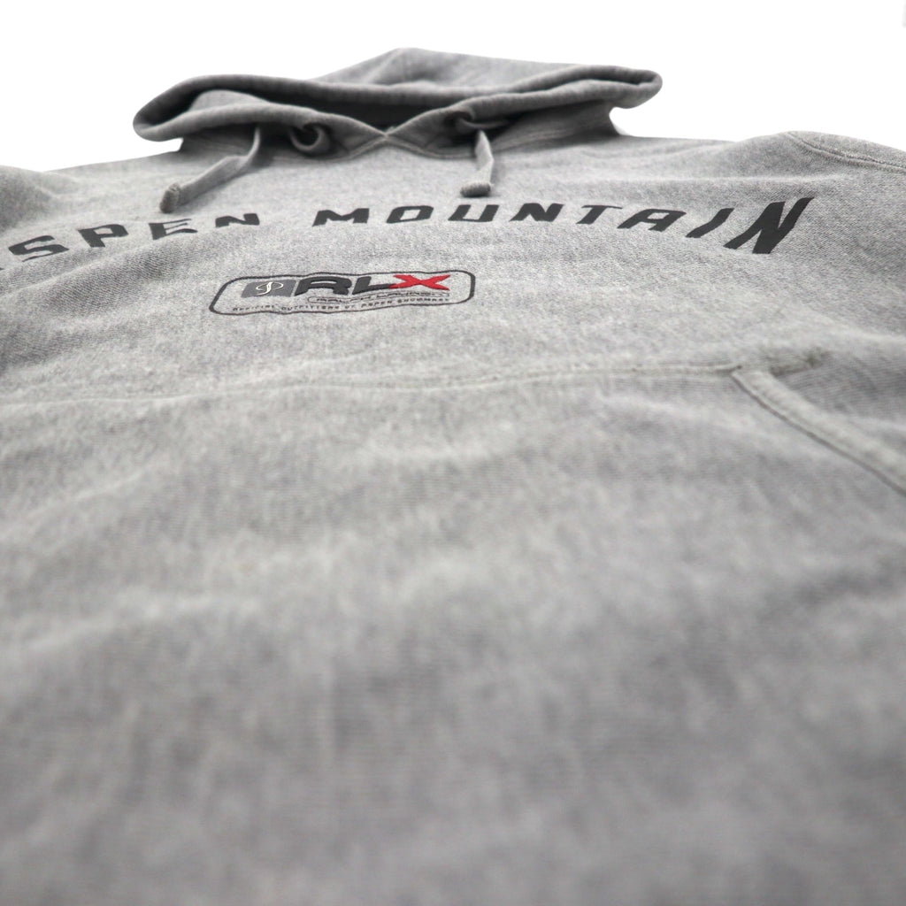RLX Ralph Lauren Reverse Weave Hoodie, Size L, Gray, Arch Logo, ASPEN MOUNTAIN