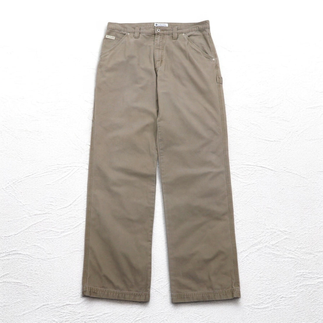 Columbia Canvas Hiking Cargo Pants, Carpenter Pants, L, Beige, AM8275