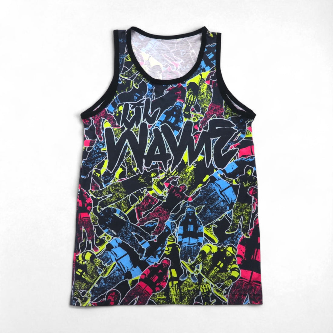 Lil Wayne USA-Made Hip Hop Tank Top, XL, Black Cotton, All-Over Print