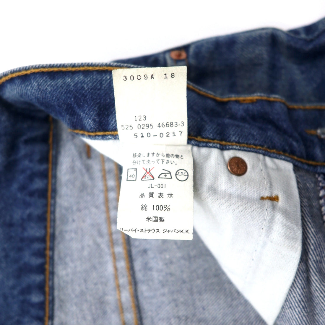 Levi's USA 90's Denim Pants 34 Blue Cotton Zipper Fly 510-0217