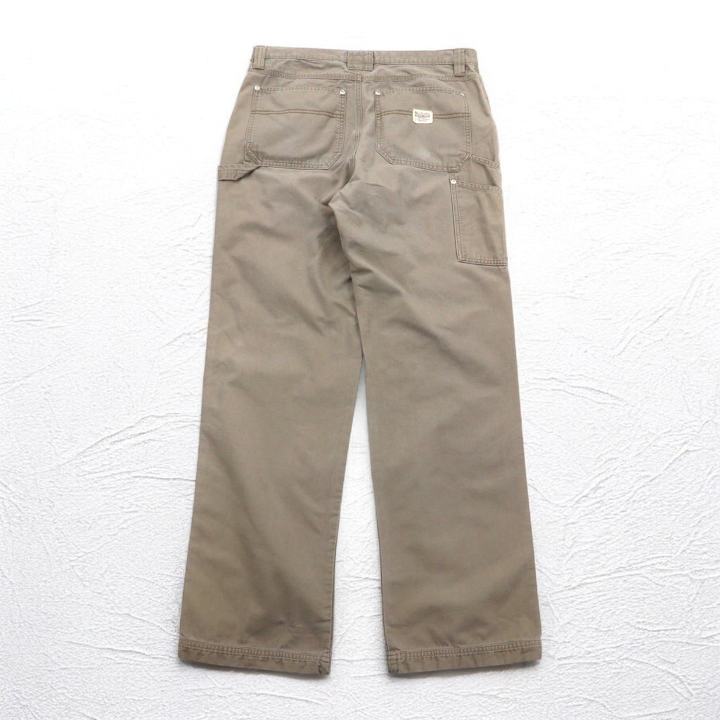 Columbia Canvas Hiking Cargo Pants, Carpenter Pants, L, Beige, AM8275