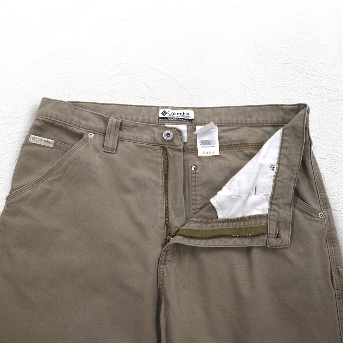 Columbia Canvas Hiking Cargo Pants, Carpenter Pants, L, Beige, AM8275