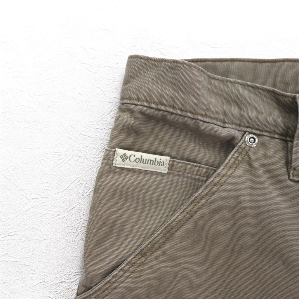 Columbia Canvas Hiking Cargo Pants, Carpenter Pants, L, Beige, AM8275