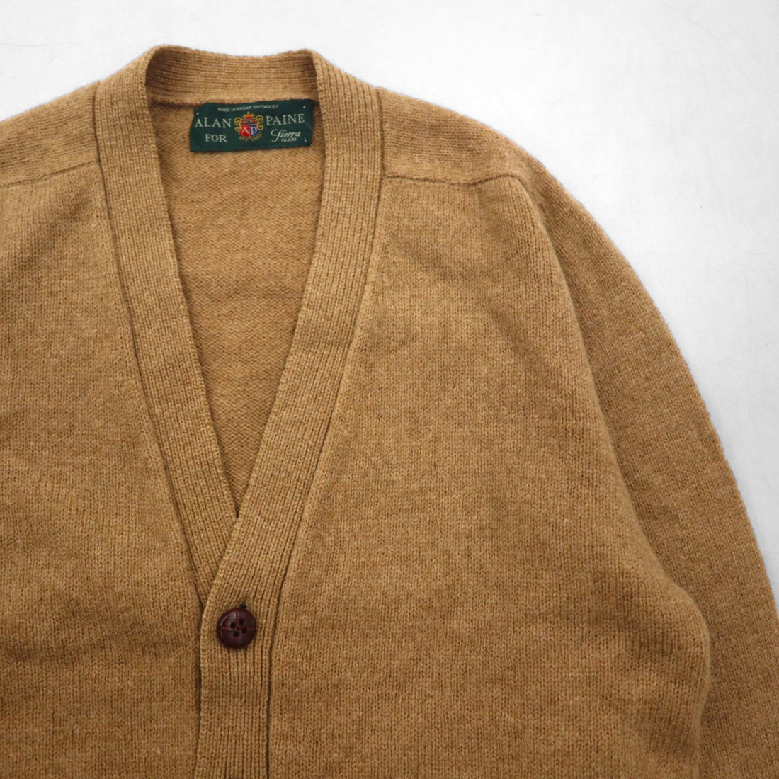 Alan Paine イギリス製 ニット カーディガン L ベージュ ウール Sierra GIJON別注 羊毛 PURE NEW WOOL