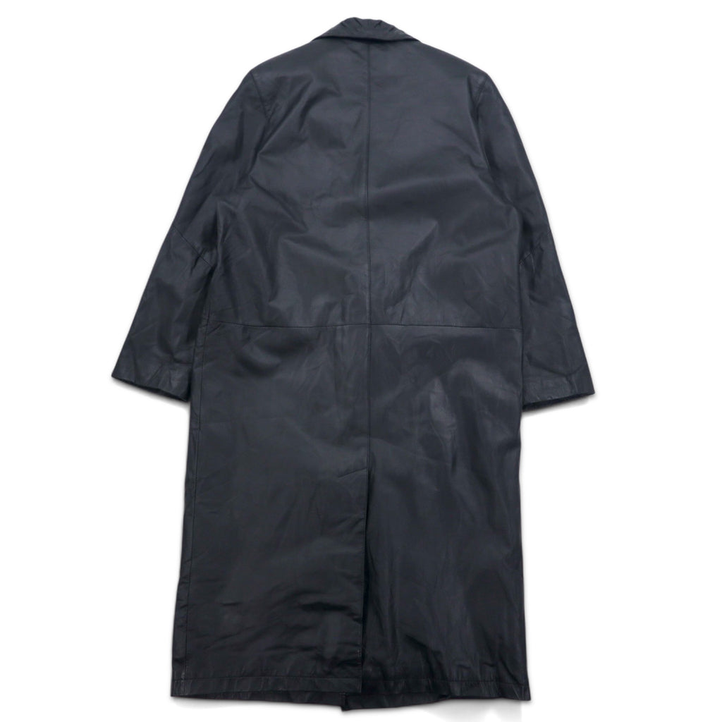 90s GLOBAL IDENTITY G-III LEATHER Chesterfield coat, M, black, leather, paisley lining