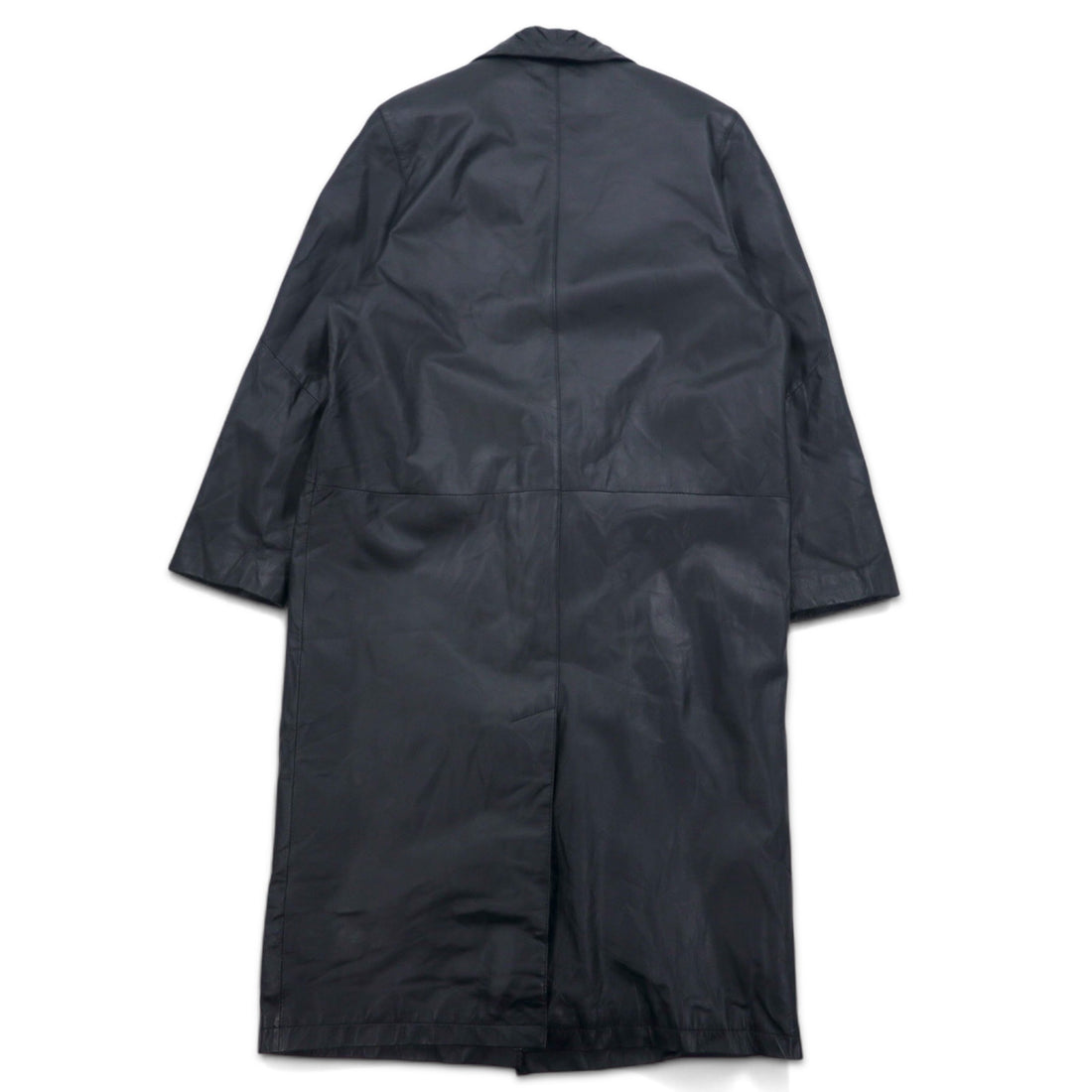 90s GLOBAL IDENTITY G-III LEATHER Chesterfield coat, M, black, leather, paisley lining