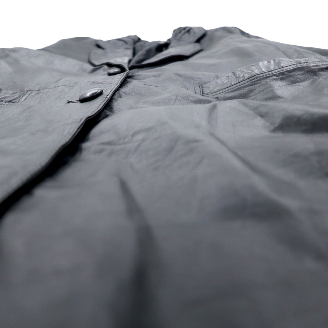 90s GLOBAL IDENTITY G-III LEATHER Chesterfield coat, M, black, leather, paisley lining