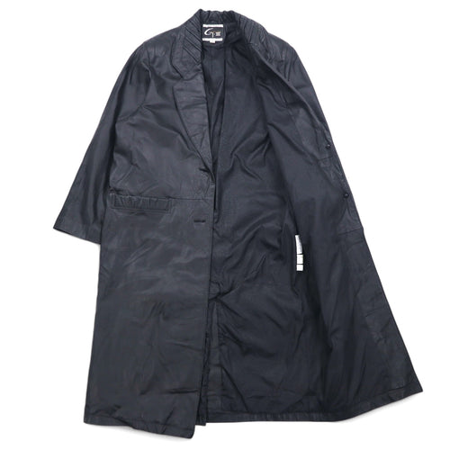 90s GLOBAL IDENTITY G-III LEATHER Chesterfield coat, M, black, leather, paisley lining