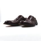 JOHNSTON &amp; MURPHY Italian Handcrafted Plain Toe Dress Shoes, Size 28cm, Brown Leather, 15-1528