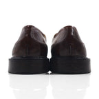 JOHNSTON &amp; MURPHY Italian Handcrafted Plain Toe Dress Shoes, Size 28cm, Brown Leather, 15-1528