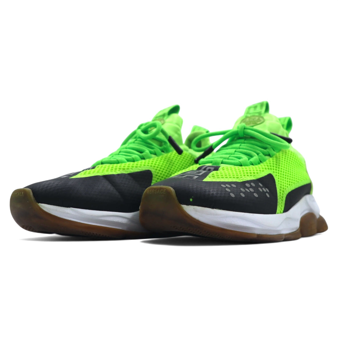 VERSACE Made in Italy Chain Reaction Sneakers 29cm Green Mesh