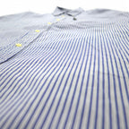 TOMMY HILFIGER 90s Big Size Button Down Shirt L Blue Striped Cotton