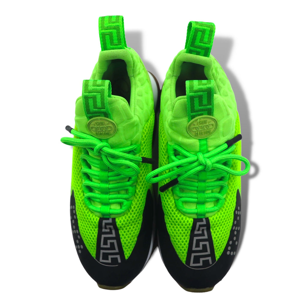 VERSACE Made in Italy Chain Reaction Sneakers 29cm Green Mesh