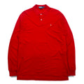 Polo by Ralph Lauren 90年代 長袖 ポロシャツ L レッド ピマコットン 鹿の子 スモールポニー刺繍 ペルー製