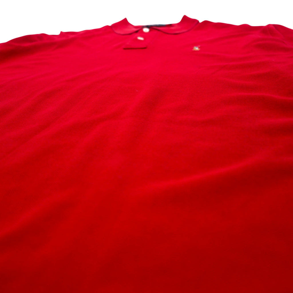 Polo by Ralph Lauren 90年代 長袖 ポロシャツ L レッド ピマコットン 鹿の子 スモールポニー刺繍 ペルー製