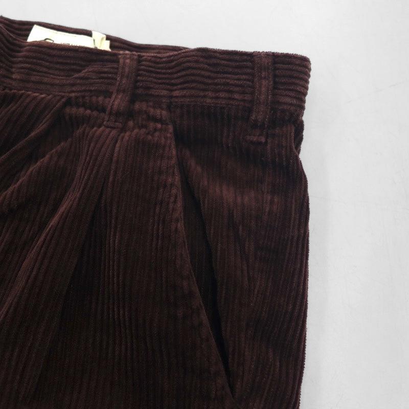 Eddie Bauer 90年代 2タック ワイド コーデュロイパンツ スラックス XL ブラウン 太畝 ダブルカフス