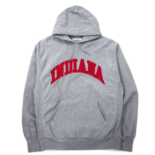 日本然リトテ-古着オンライン-90年代 STEVE AND BARRY'S リバースウィーブ プルオーバーパーカー M グレー コットン カレッジ INDIANA アーチロゴ-90's STEVE AND BARRY'S Reverse Weave Pullover Hoodie M Gray Cotton College INDIANA Arch Logo