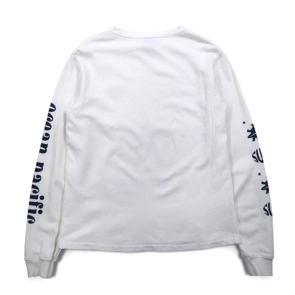 ocean pacific long sleeve t-shirt medium white cotton sleeve print
