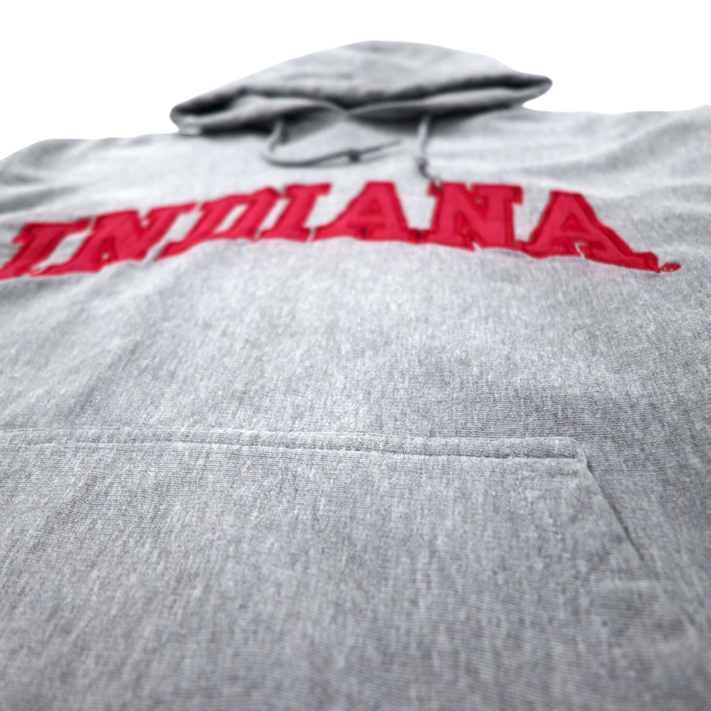90s STEVE AND BARRY'S Reverse Weave Pullover Hoodie, Medium, Gray, Cotton, College, Indiana Arch Logo