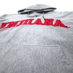 90s STEVE AND BARRY'S Reverse Weave Pullover Hoodie, Medium, Gray, Cotton, College, Indiana Arch Logo