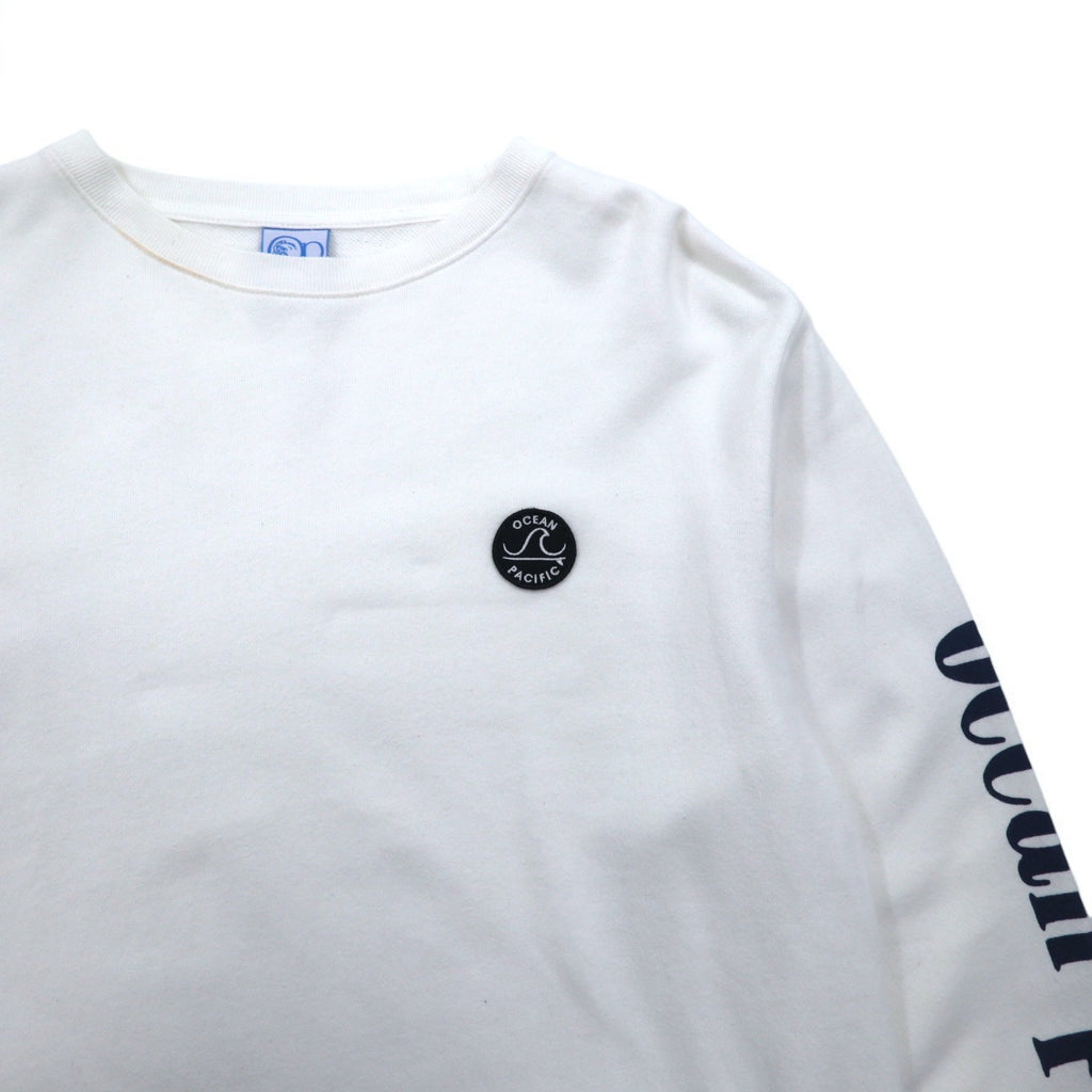 ocean pacific long sleeve t-shirt medium white cotton sleeve print