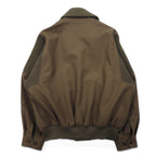 Burberrys Shawl Collar A-1 Military Jacket Blouson L Brown Ribbed Wool Knit Logo Embroidery