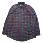 CHAPS RALPH LAUREN 90s Button-down Shirt L Gray Check Cotton Big Size