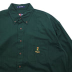 CHAPS RALPH LAUREN 90年代 ボタンダウンシャツ L グリーン コットン ロゴ刺繍 グアテマラ製