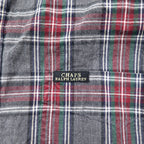CHAPS RALPH LAUREN 90s Button-down Shirt L Gray Check Cotton Big Size