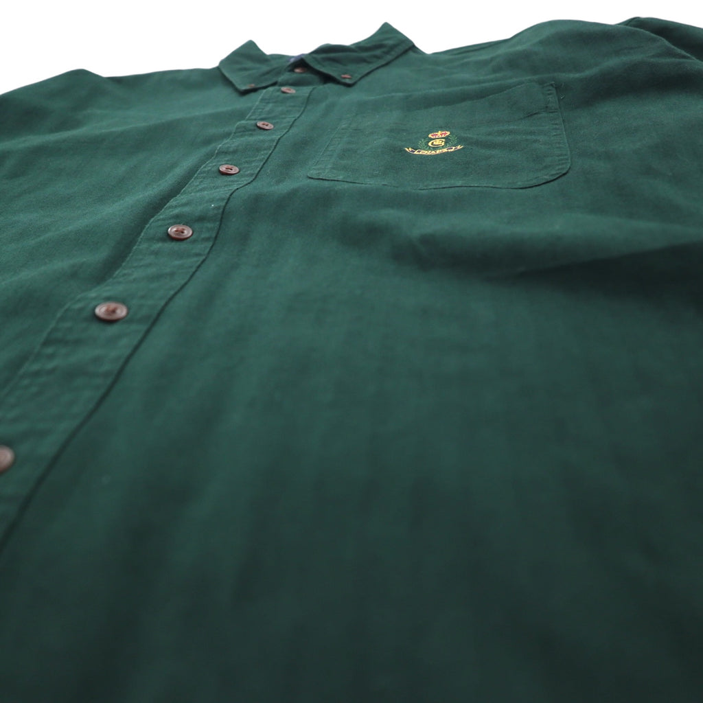 CHAPS RALPH LAUREN 90年代 ボタンダウンシャツ L グリーン コットン ロゴ刺繍 グアテマラ製