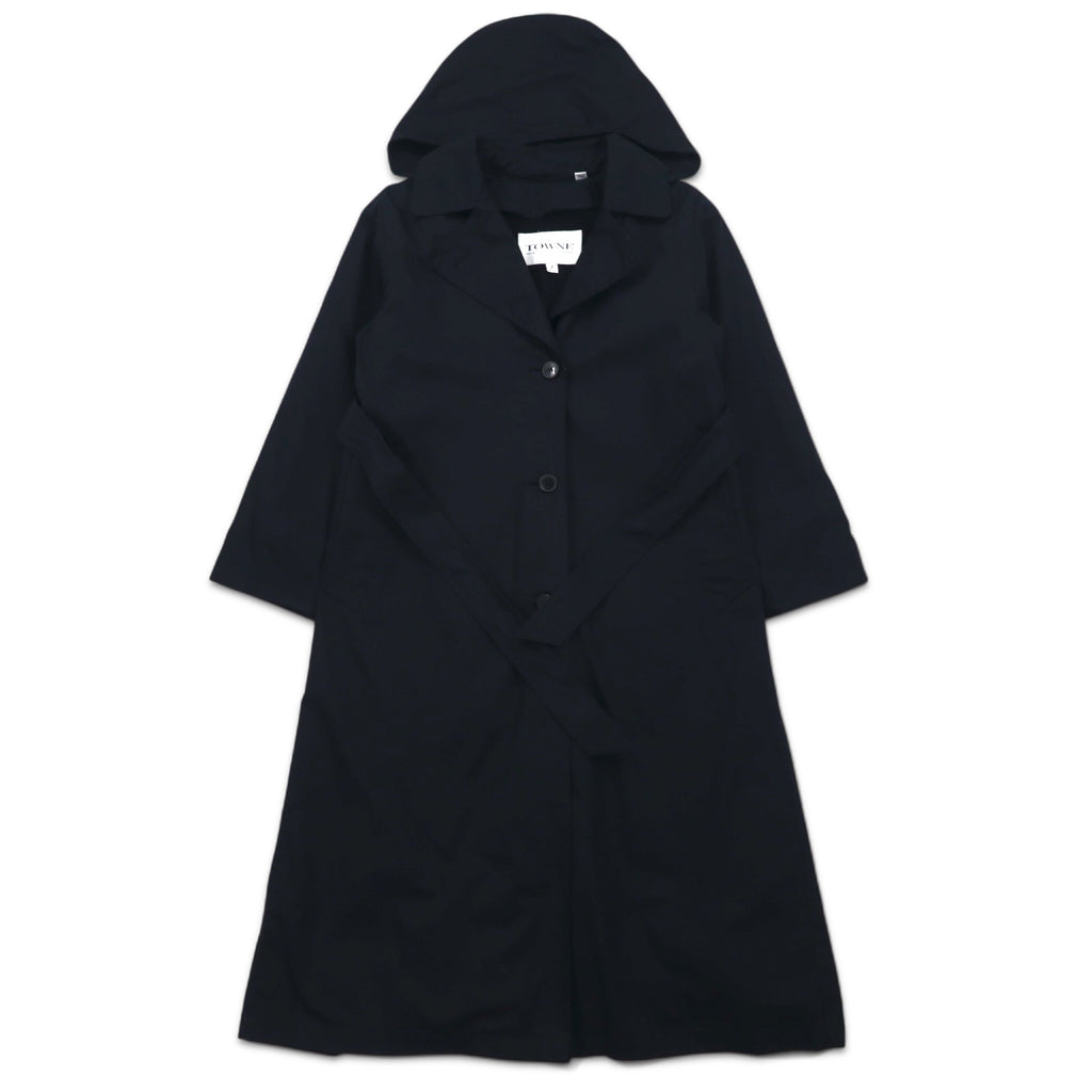 TOWNE BY LONDON FOG 90s detachable hood trench coat, M, black, polyester, cotton, detachable liner