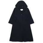TOWNE BY LONDON FOG 90s detachable hood trench coat, M, black, polyester, cotton, detachable liner