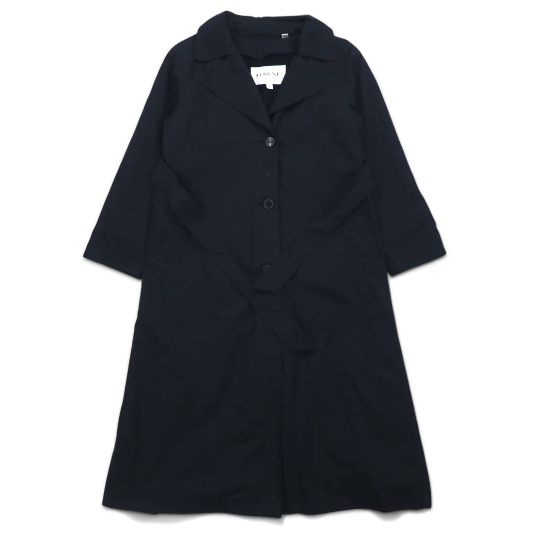 TOWNE BY LONDON FOG 90s detachable hood trench coat, M, black, polyester, cotton, detachable liner
