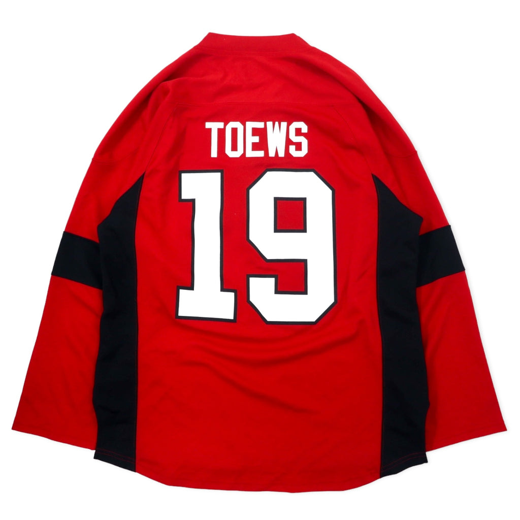 NHL Hockey Shirt Jersey M Red Polyester Numbering Chicago Blackhawks Indian Print Big Size