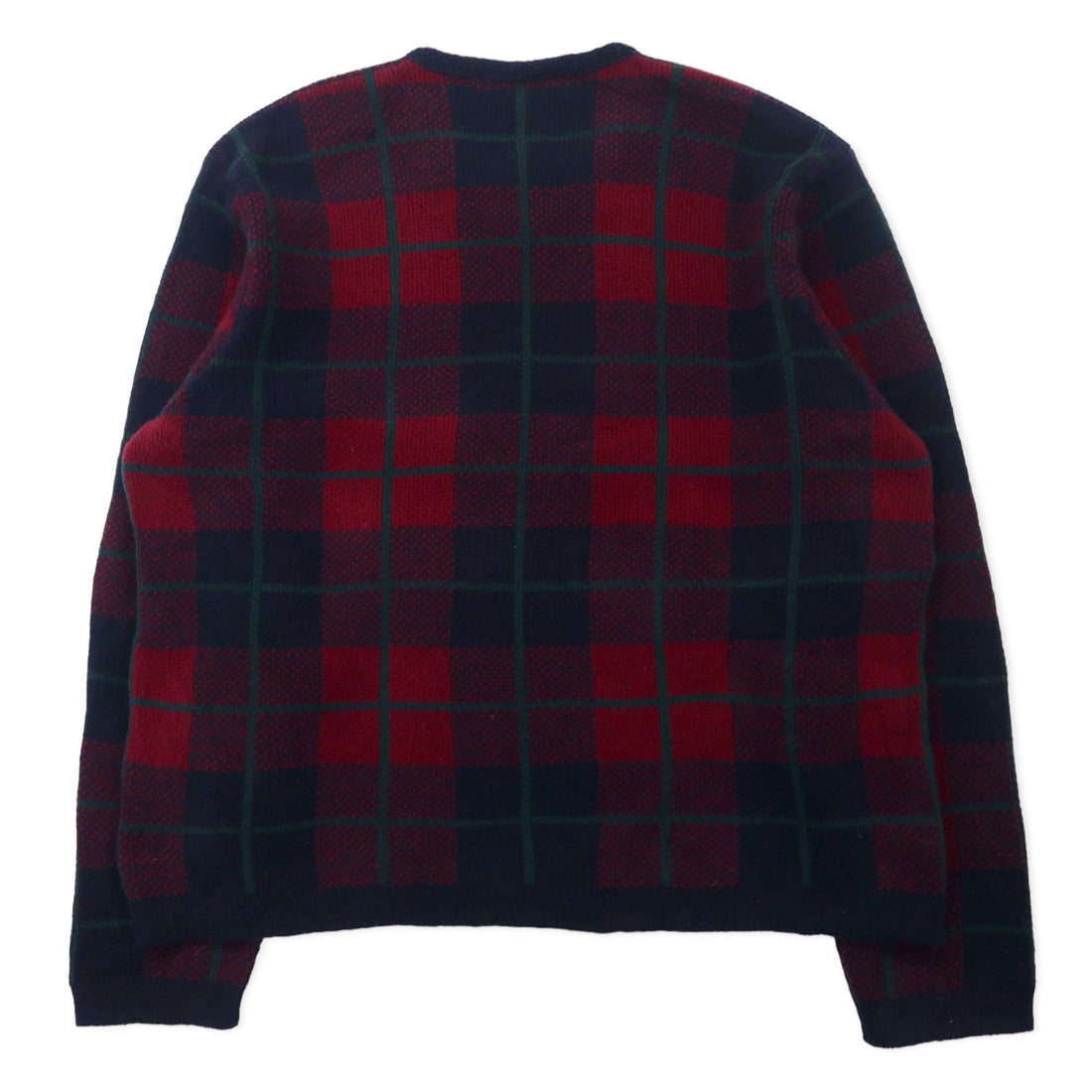 Polo by Ralph Lauren V-Neck Knit Sweater XL Navy Check Lambswool