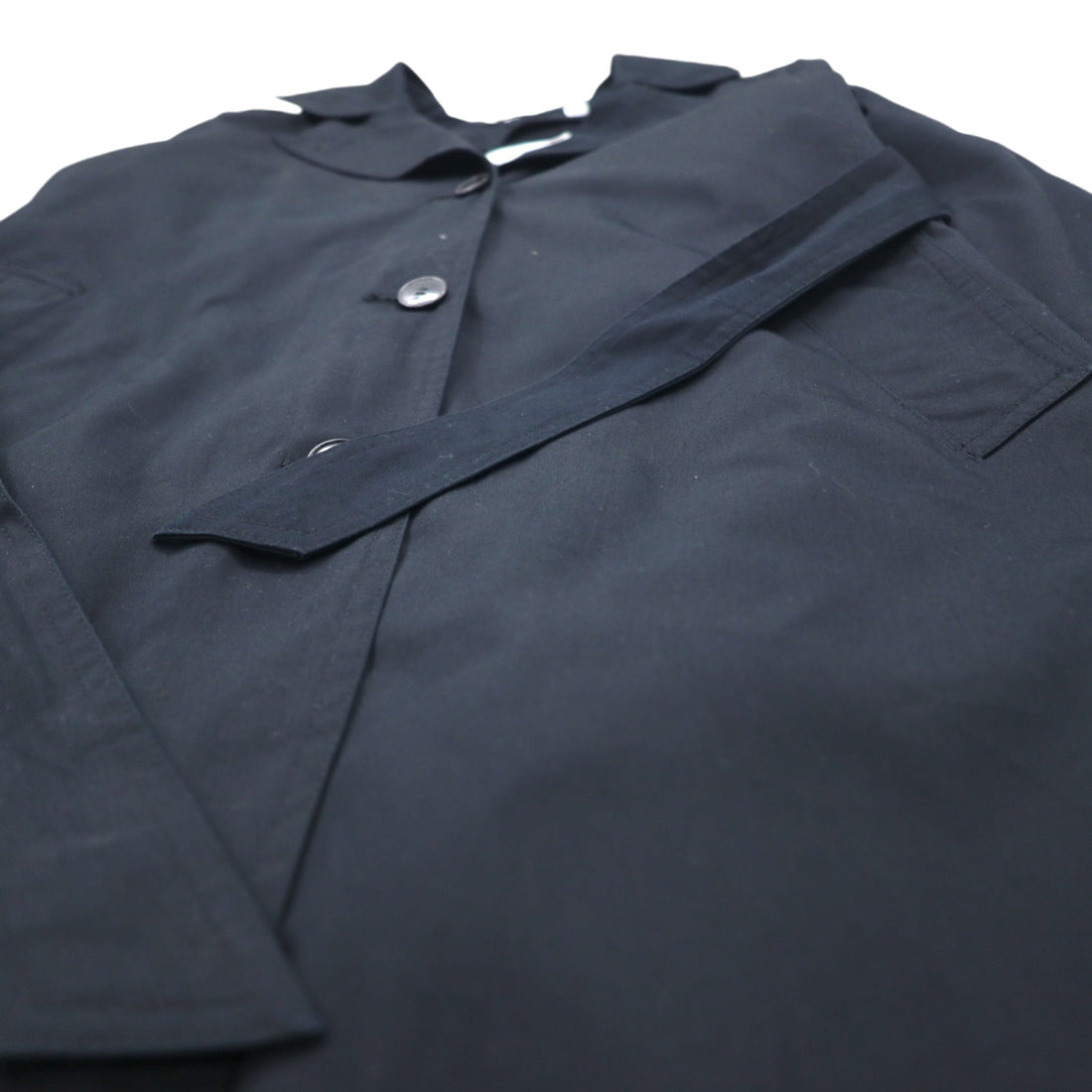 TOWNE BY LONDON FOG 90s detachable hood trench coat, M, black, polyester, cotton, detachable liner