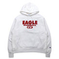 Champion Reverse Weave Pullover Hoodie 2XL White Cotton Fleece Lining EAGLE BASEBALL Blue Single Tag Reprint Made in Honduras