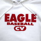 Champion Reverse Weave Pullover Hoodie 2XL White Cotton Fleece Lining EAGLE BASEBALL Blue Single Tag Reprint Made in Honduras