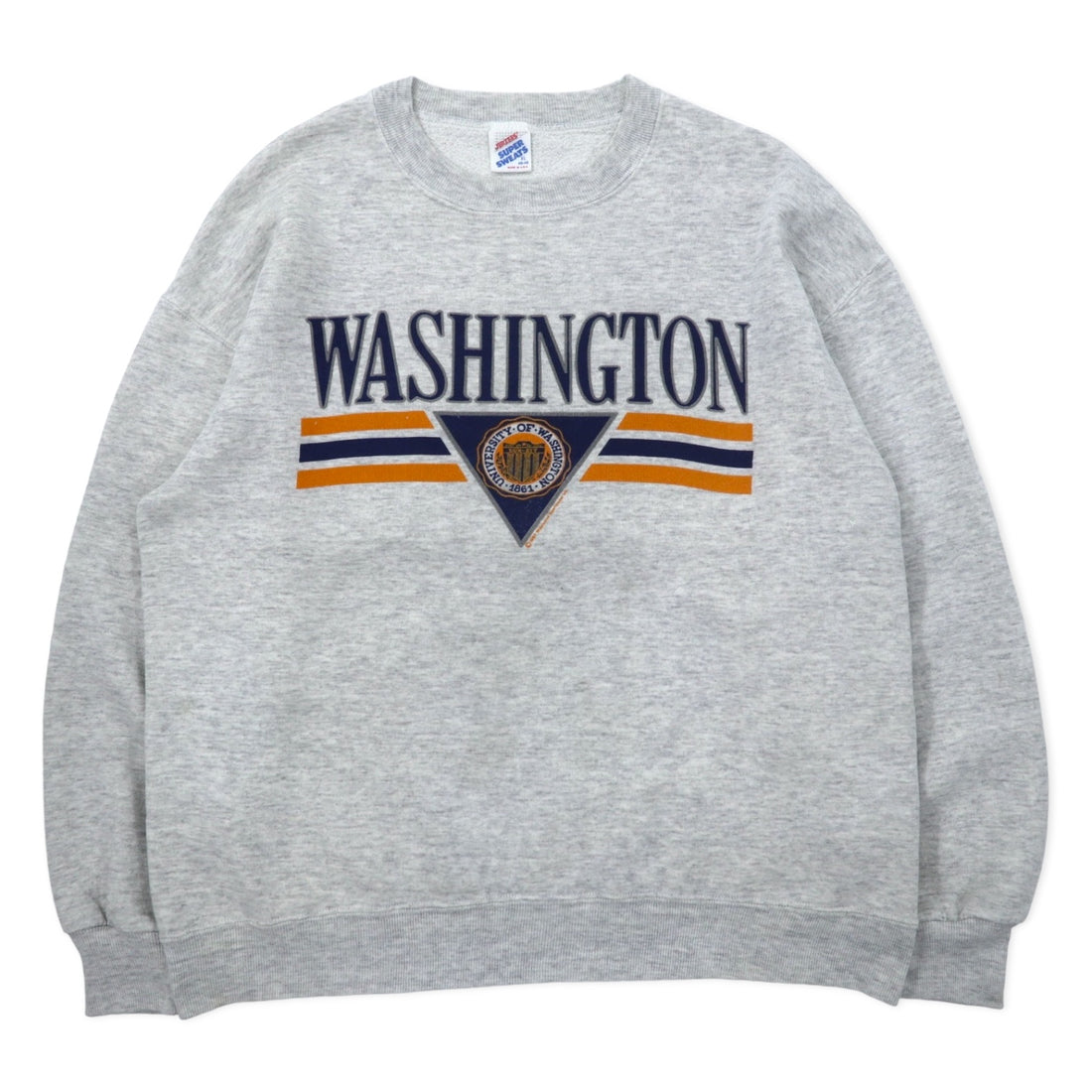 日本然リトテ-古着オンライン-JERZEES USA製 90年代 カレッジ プリント スウェット XL グレー コットン WASHINGTON-JERZEES USA Made 90's College Print Sweatshirt XL Gray Cotton WASHINGTON