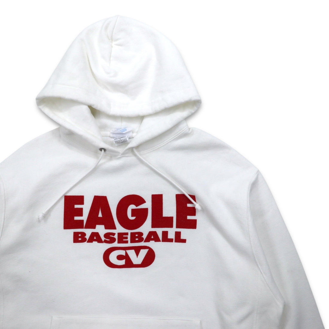 Champion Reverse Weave Pullover Hoodie 2XL White Cotton Fleece Lining EAGLE BASEBALL Blue Single Tag Reprint Made in Honduras