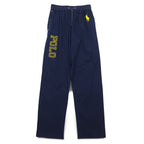 POLO RALPH LAUREN Logo Print Easy Pants S Navy Yellow Cotton Big Pony