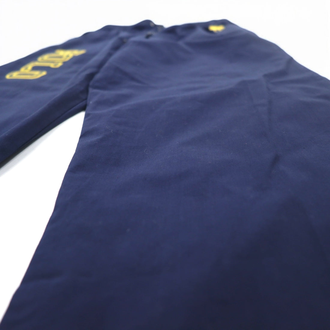 POLO RALPH LAUREN Logo Print Easy Pants S Navy Yellow Cotton Big Pony