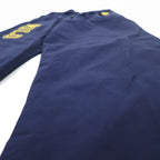 POLO RALPH LAUREN Logo Print Easy Pants S Navy Yellow Cotton Big Pony