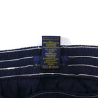 POLO RALPH LAUREN Logo Print Easy Pants S Navy Yellow Cotton Big Pony